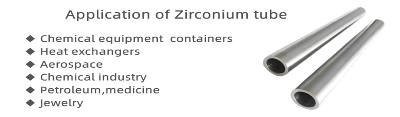 zirconium seamless tubes application